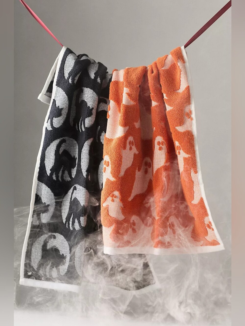 Anthropologie Icon Jacquard Spooky Tea Towels, Set Of 2
